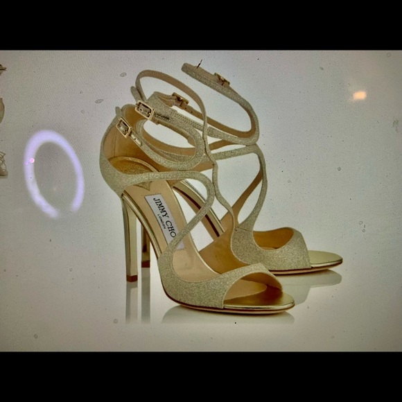 Jimmy Choo Shoes - EUC. JIMMY CHOO LANCE Dusty Glitter Silver stiletto high heels.